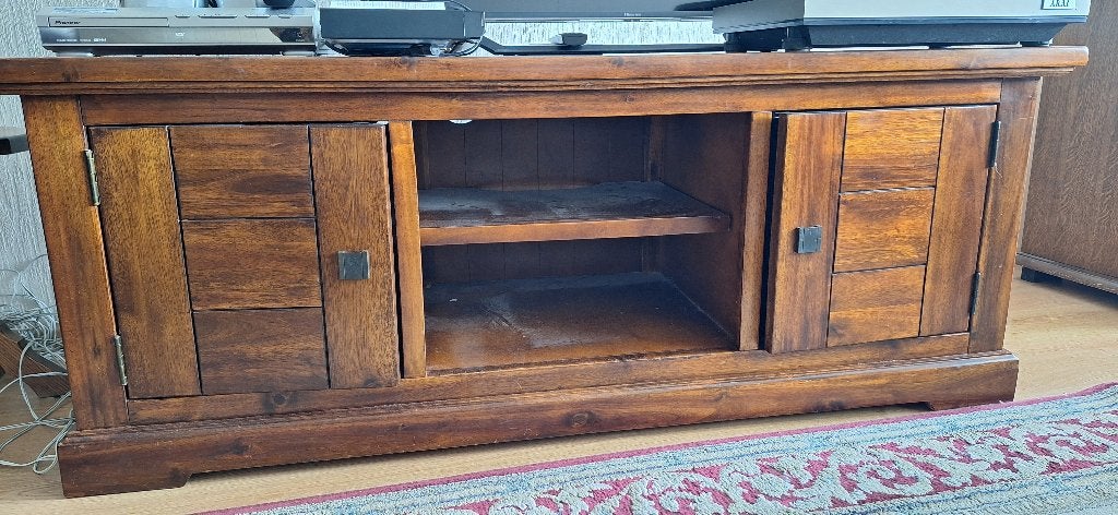 Audiomeubel alsook voor TV, Huis en Inrichting, Kasten | Televisiemeubels, Ophalen, Gebruikt, 150 tot 200 cm, Eikenhout