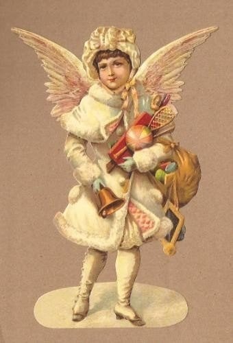 Winter Engel met geschenken poezieplaatjes 5151, Verzamelen, Ophalen of Verzenden