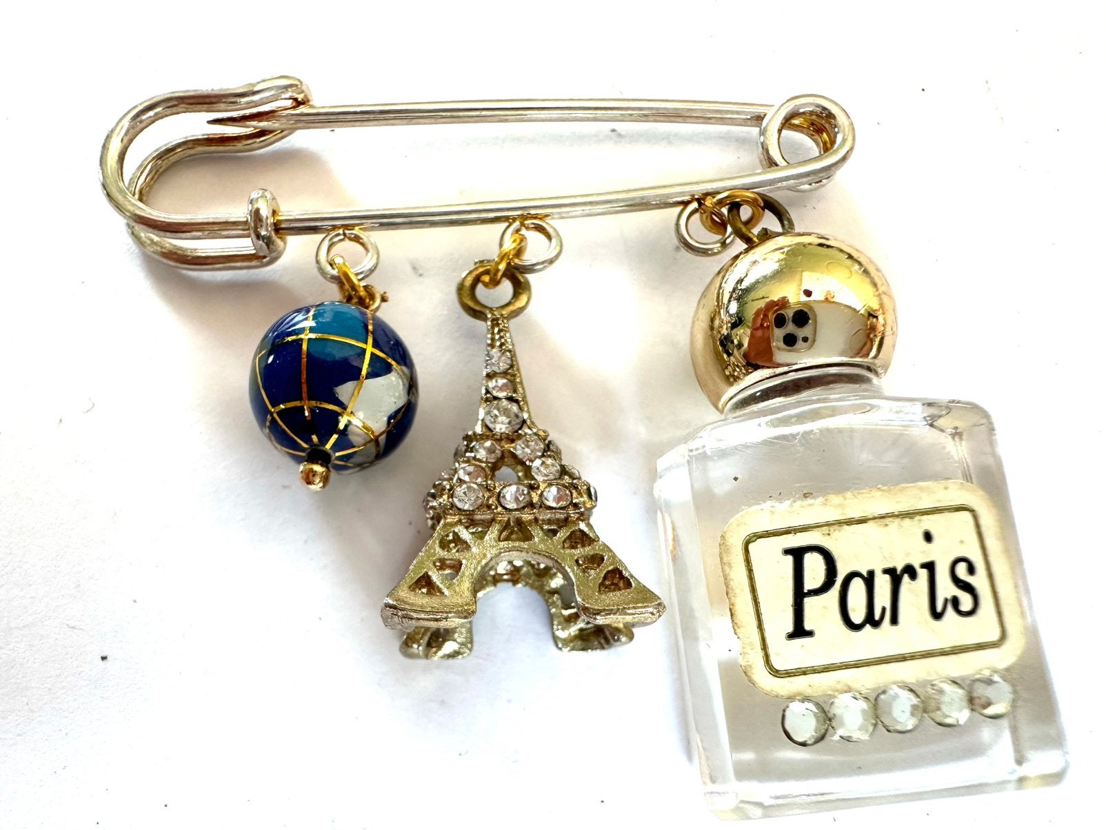 Vintage broche Parijs, Overige materialen, 4 tot 7 cm, Gebruikt, Overige kleuren