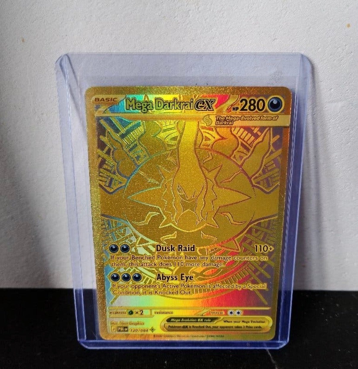 Pokémon Mega Darkrai EX 120/084 Gouden Kaart, Hobby en Vrije tijd, Verzamelkaartspellen | Pokémon, Ophalen of Verzenden, Zo goed als nieuw
