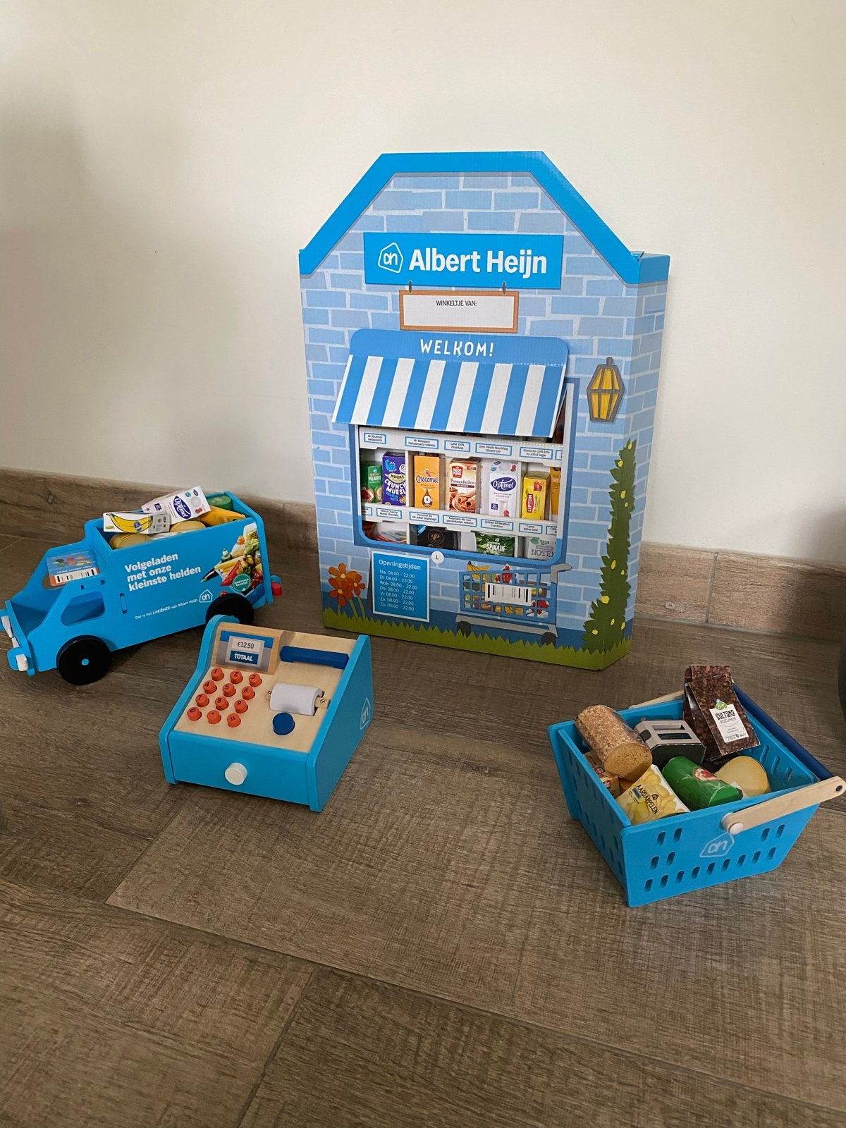 Albert Heijn speelgoed set: winkel, kassa, busje, boodschapp, Ophalen, Zo goed als nieuw, Jongen of Meisje