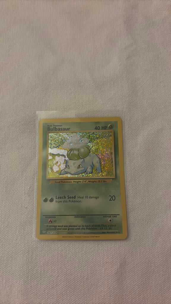 Pokemon bulbasaur 001/034 trading card game classic, Ophalen of Verzenden, Nieuw, Losse kaart