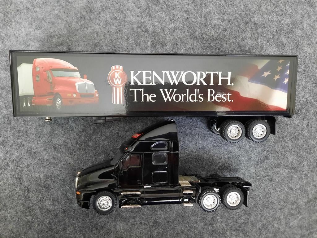Kenworth met oplegger - Norscot - zwart - 1/50, Ophalen of Verzenden, Bus of Vrachtwagen, Lion Toys