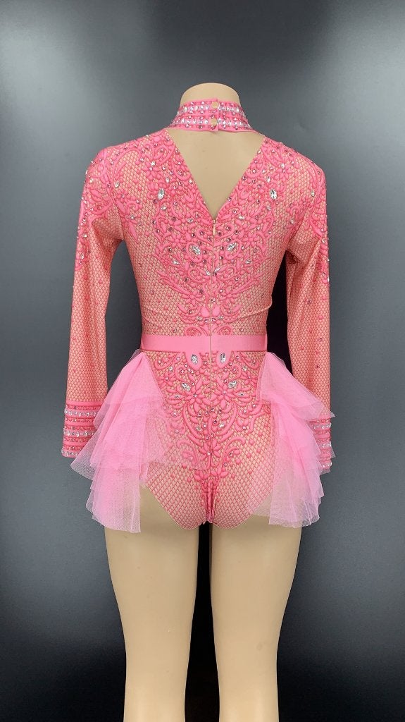 Roze dames glitter bodysuit / jumpsuit feest festival romper, Kleding | Dames, Verzenden, Nieuw, Overige thema's, Kleding