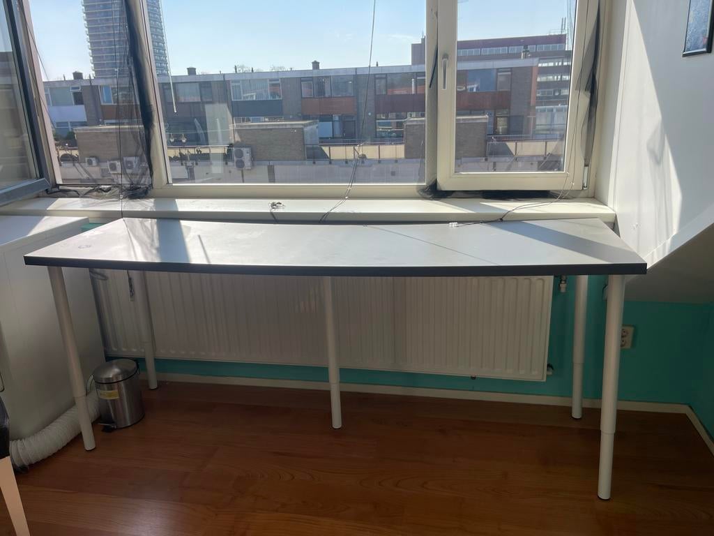 IKEA Lagkapten donker grijs tafel, Ophalen, In hoogte verstelbaar, Gebruikt