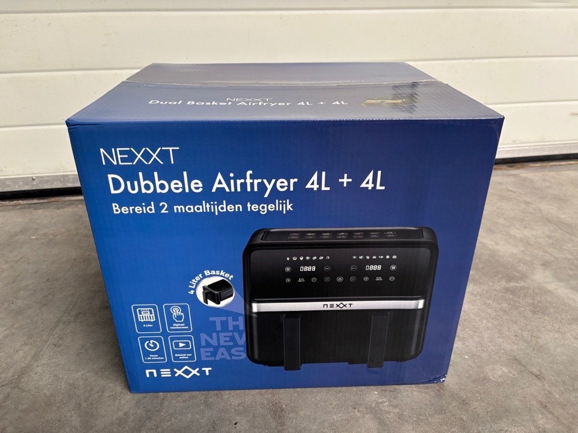 NEXXT Dubbele Airfryer 8L (2x4L) - 2200W - Nieuw in doos, De Run 8241, 5504 EM Veldhoven, Nederland, Airfryer XXL, Nieuw, 1500 gram of meer