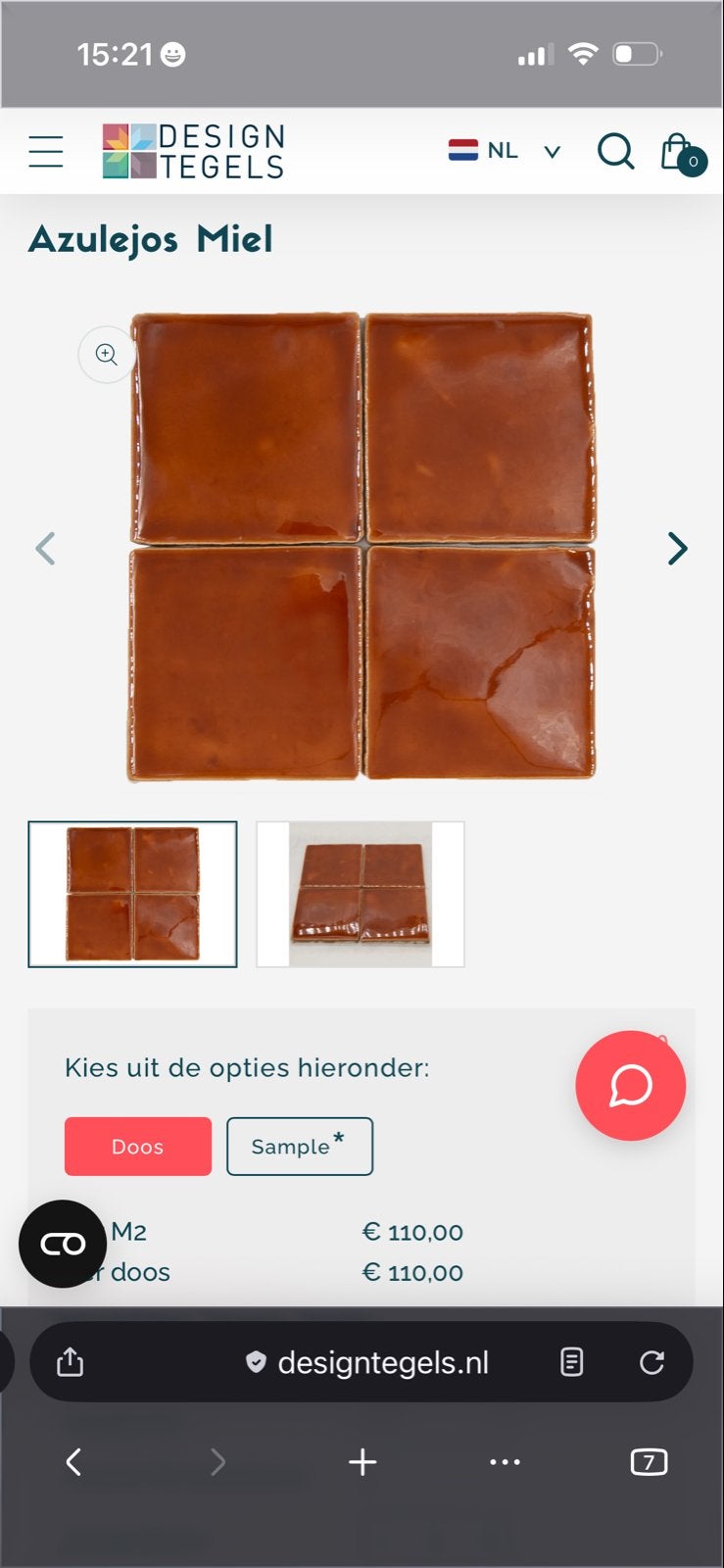 Azulejos Miel handgemaakte wandtegels 10x10x0,8 cm, Doe-het-zelf en Verbouw, Tegels, Ophalen, Nieuw, Minder dan 20 cm, Minder dan 5 m²