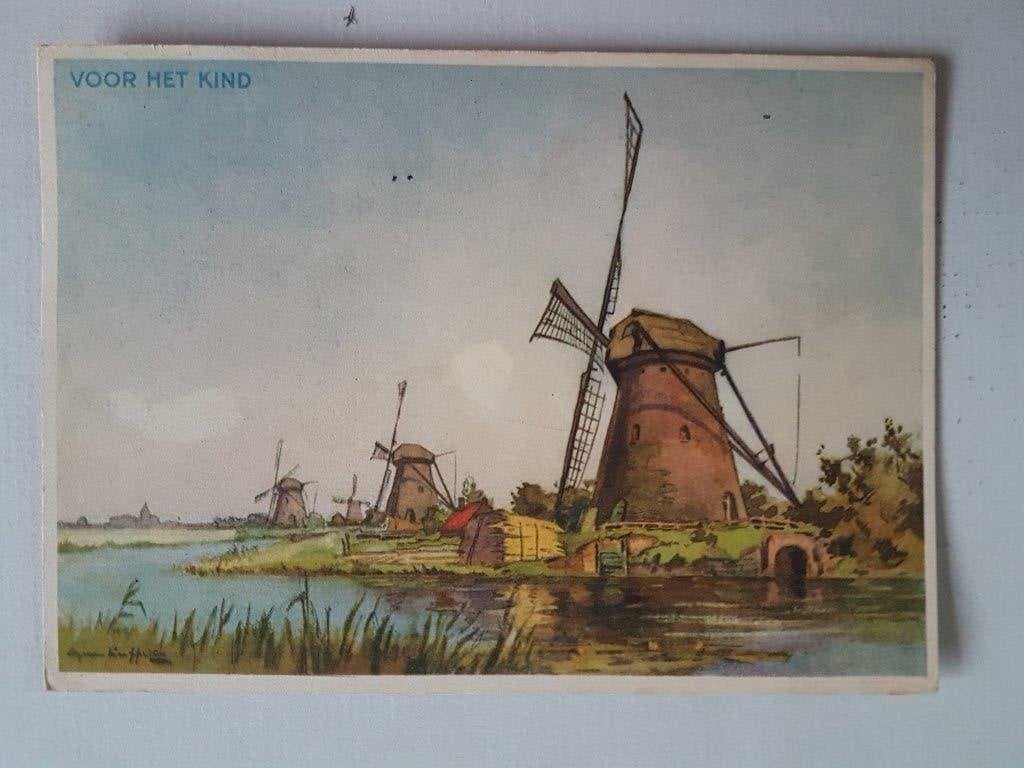Ansichtkaart Molen Windmolen, Ophalen of Verzenden, 1940 tot 1960, Gelopen, Noord-Brabant