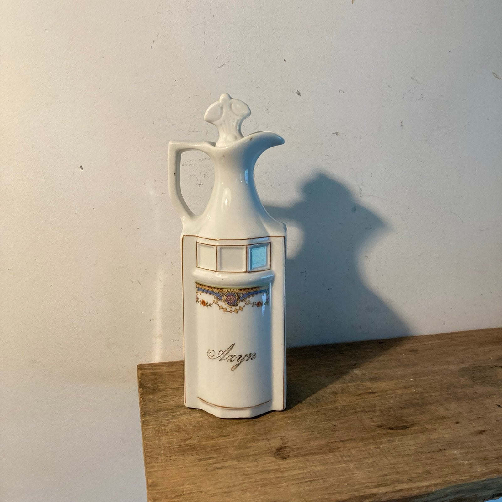 Vintage Azijn Fles Wit - Decoratief en Functioneel, Ophalen of Verzenden