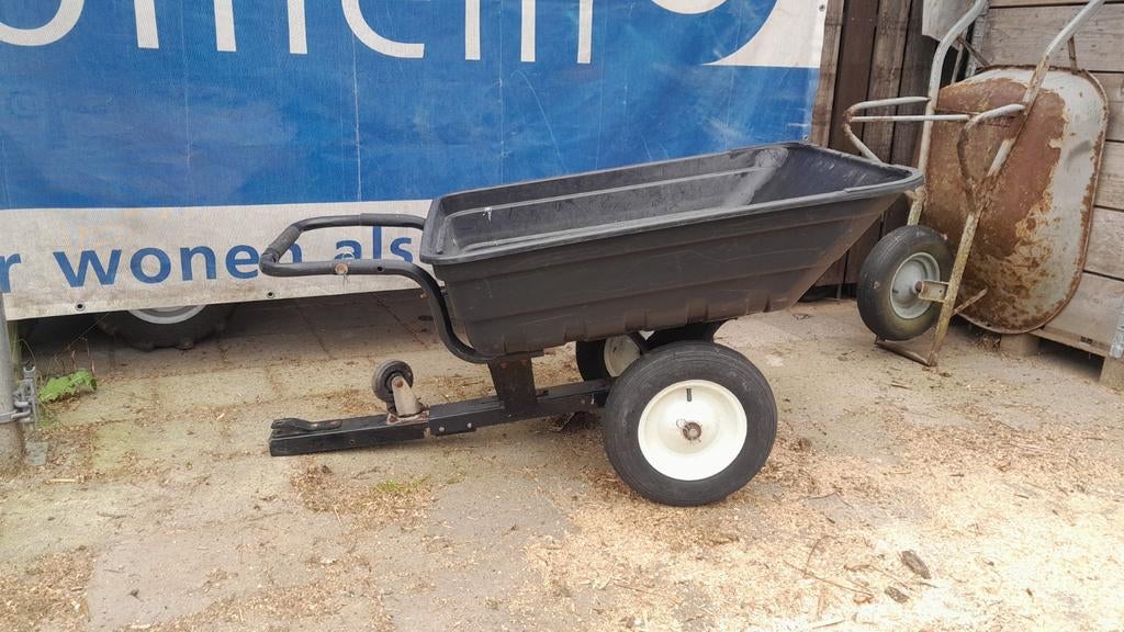 Aanhangwagen zitmaaier aanhanger tuin tractor tuinkruiwagen, Ophalen, Kunststof, Gebruikt, 40 cm of meer