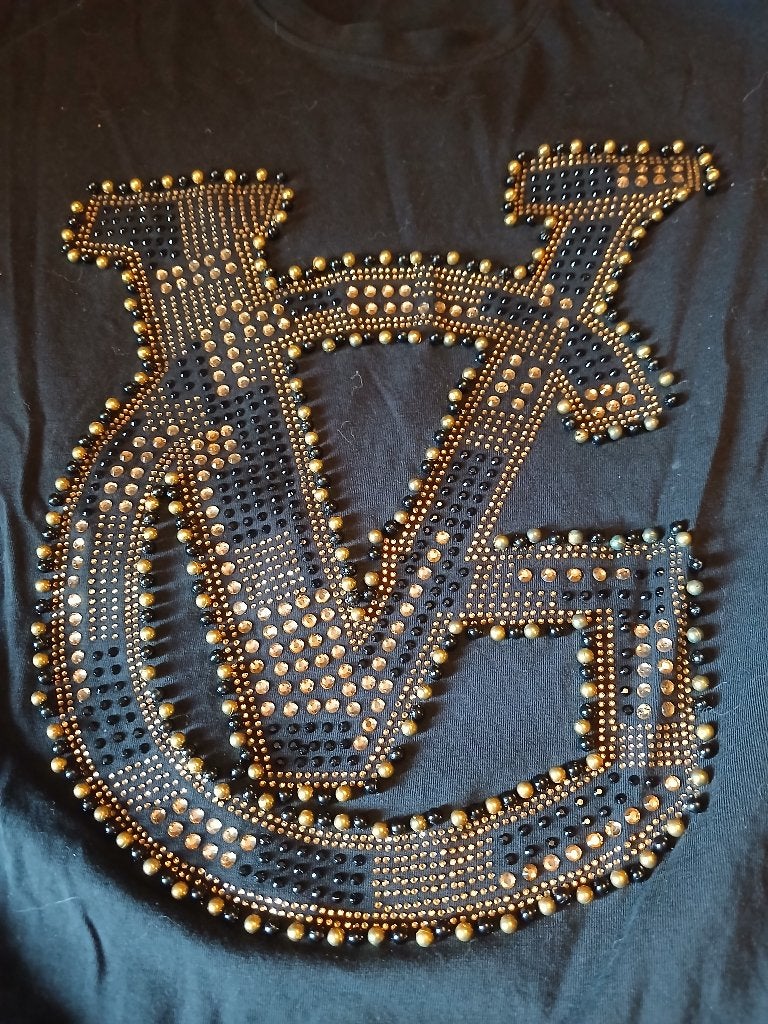 prachtig zwart met goud t-shirt, Avenue George V Paris mt L, Zwart, Maat 42/44 (L), Ophalen of Verzenden, Zo goed als nieuw