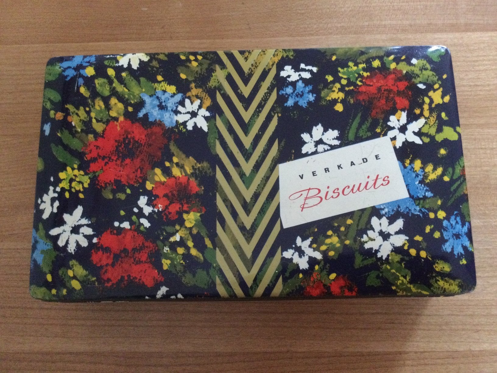 Blik Verkade biscuit - Bloemen, Verzamelen, Blikken, Ophalen of Verzenden