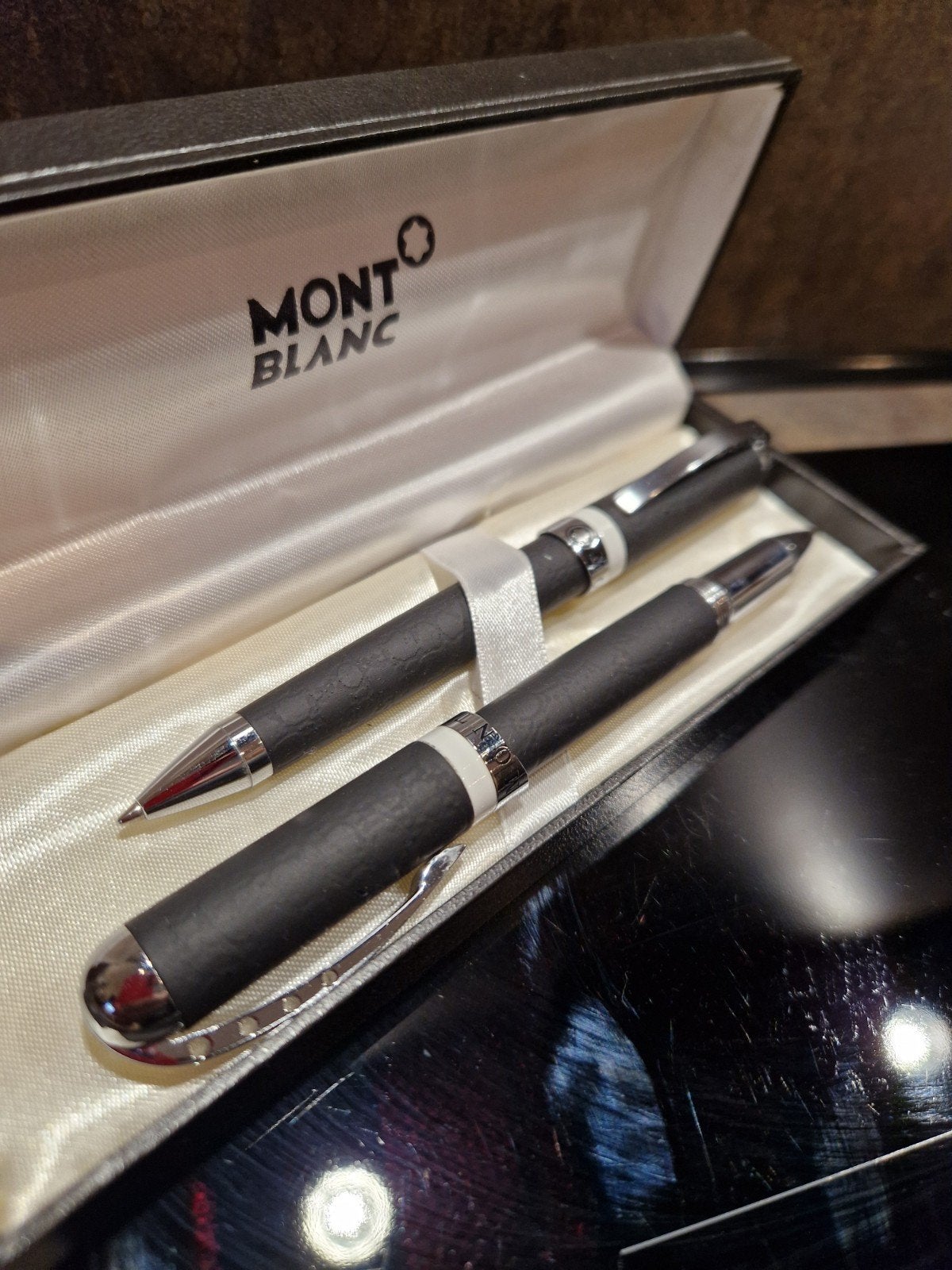 Mont Blanc Pennenset Zwart met Doosje, Ophalen of Verzenden