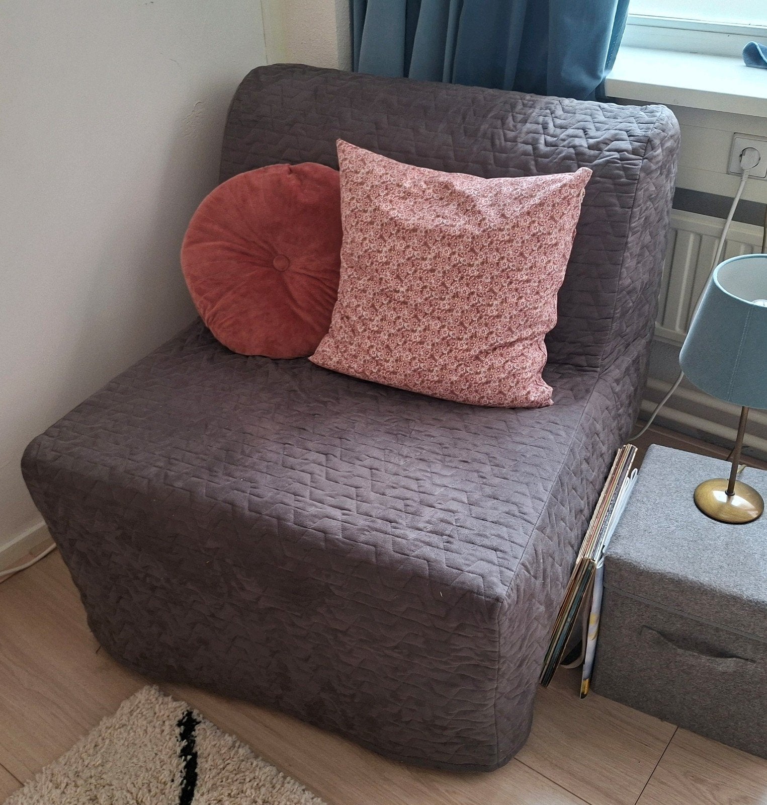 IKEA LYCKSELE LÖVÅS slaapfauteuil - Grijs, Ophalen, Eenpersoons, Grijs, 80 cm
