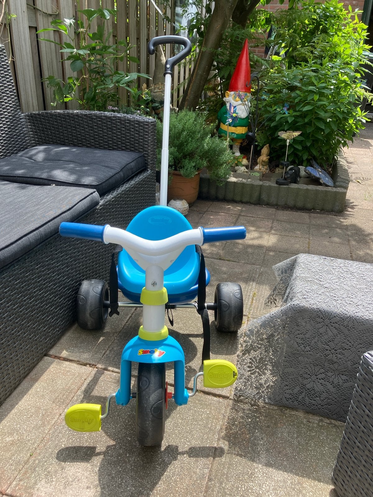 Smoby driewieler met duwstang, Fietsen en Brommers, Fietsen | Driewielers, Ophalen of Verzenden, Gebruikt, Duwstang
