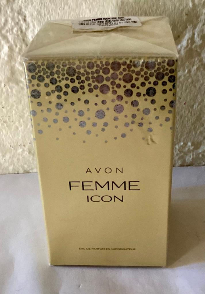Avon Eau de Parfum. Femme Icon. Little Gold Dress. 50 ml., Ophalen of Verzenden, Zo goed als nieuw
