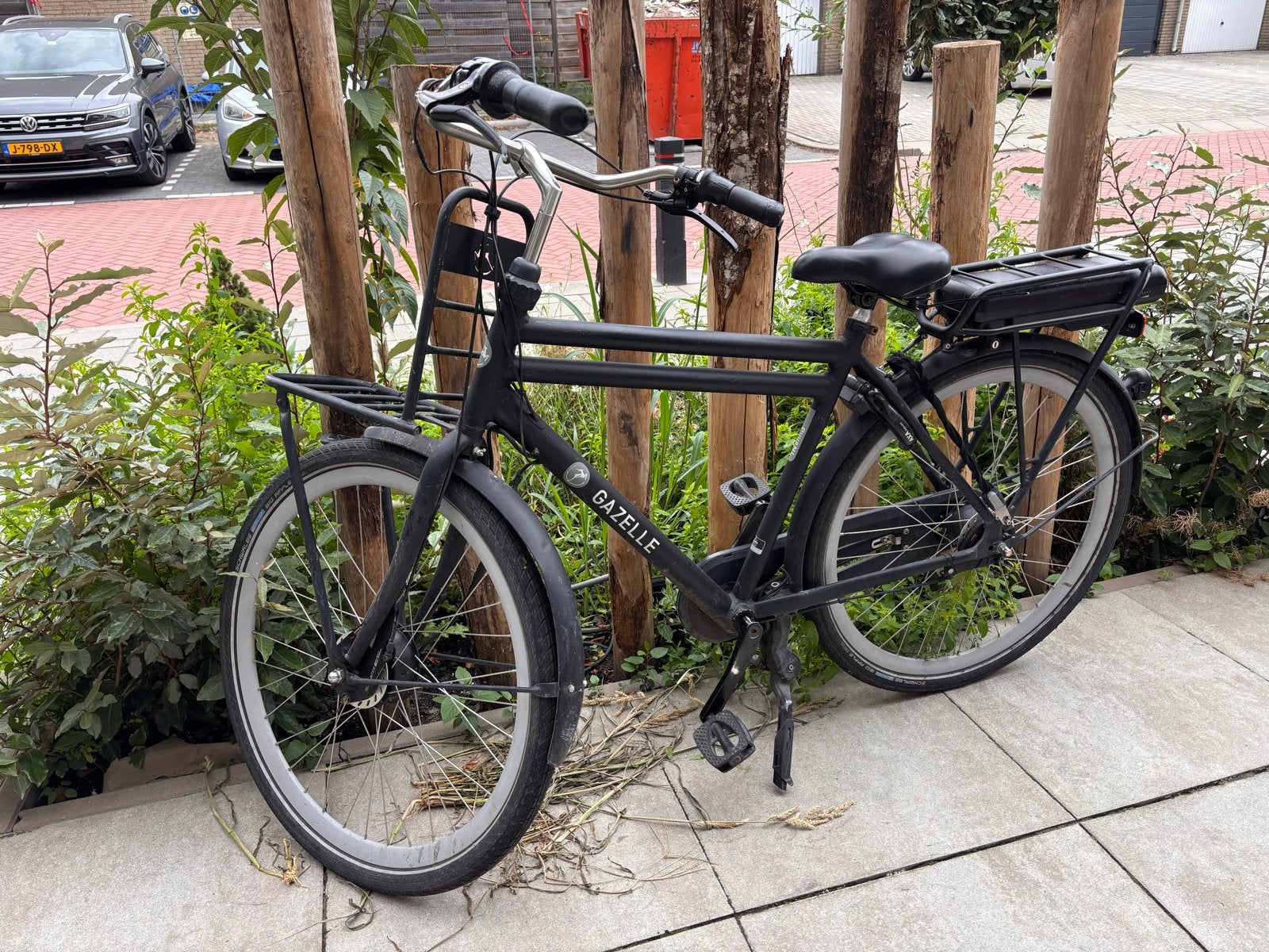 Gazelle e-bike met voorrek en achterdrager, Fietsen en Brommers, Fietsen | Heren | Herenfietsen, Ophalen, Gebruikt, Gazelle
