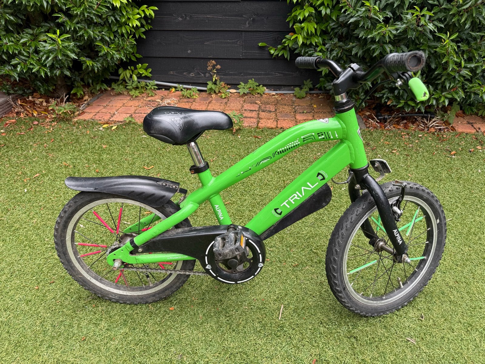 Alpina Trial 16 inch kinderfiets - Groen, Ophalen, Gebruikt, Velgrem, 16 tot 20 inch
