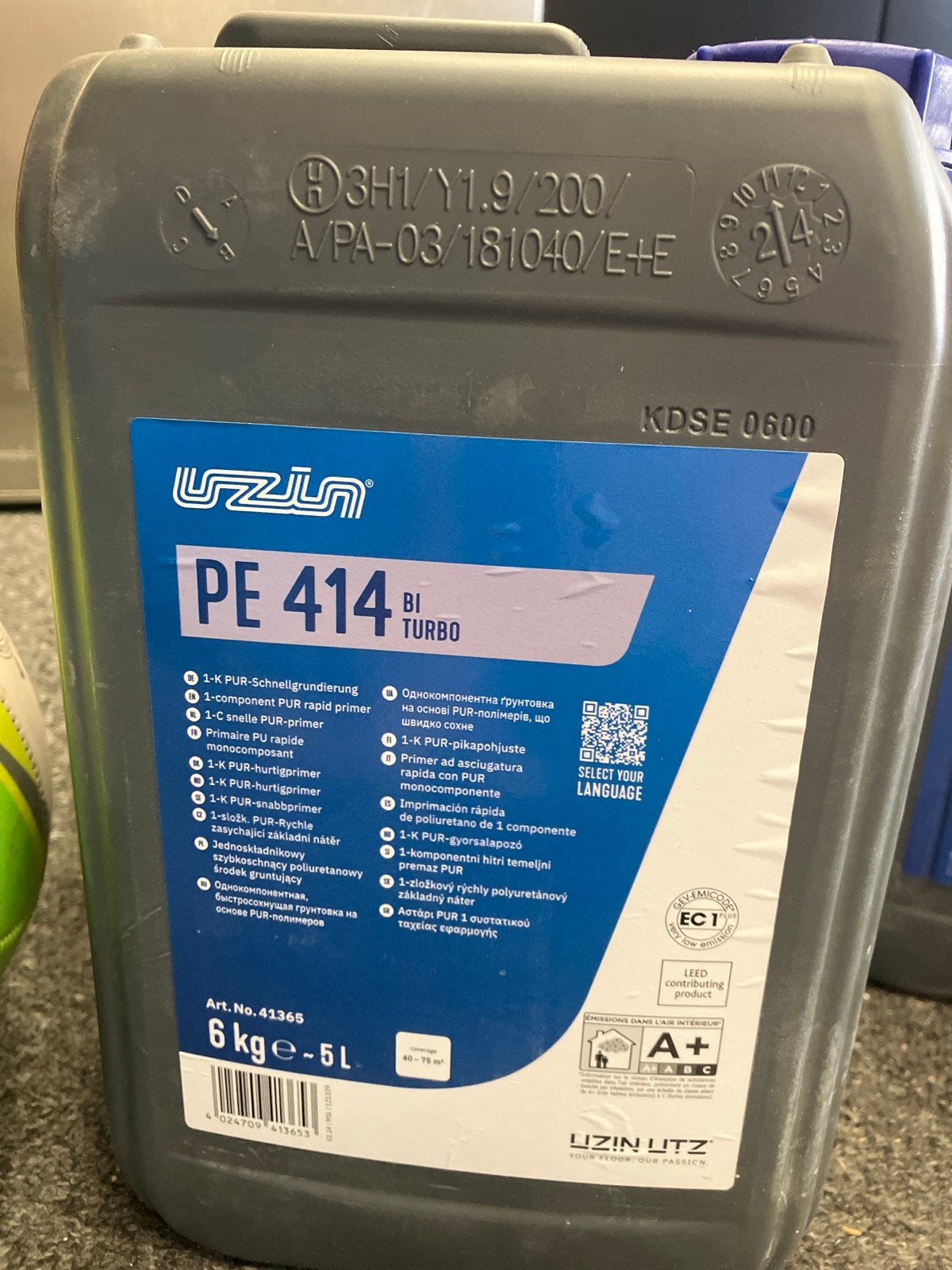 Uzin PE 414 BiTurbo 1-K PUR-snelprimer 3x6kg, 15 tot 20 liter, Ophalen, Nieuw, Grijs