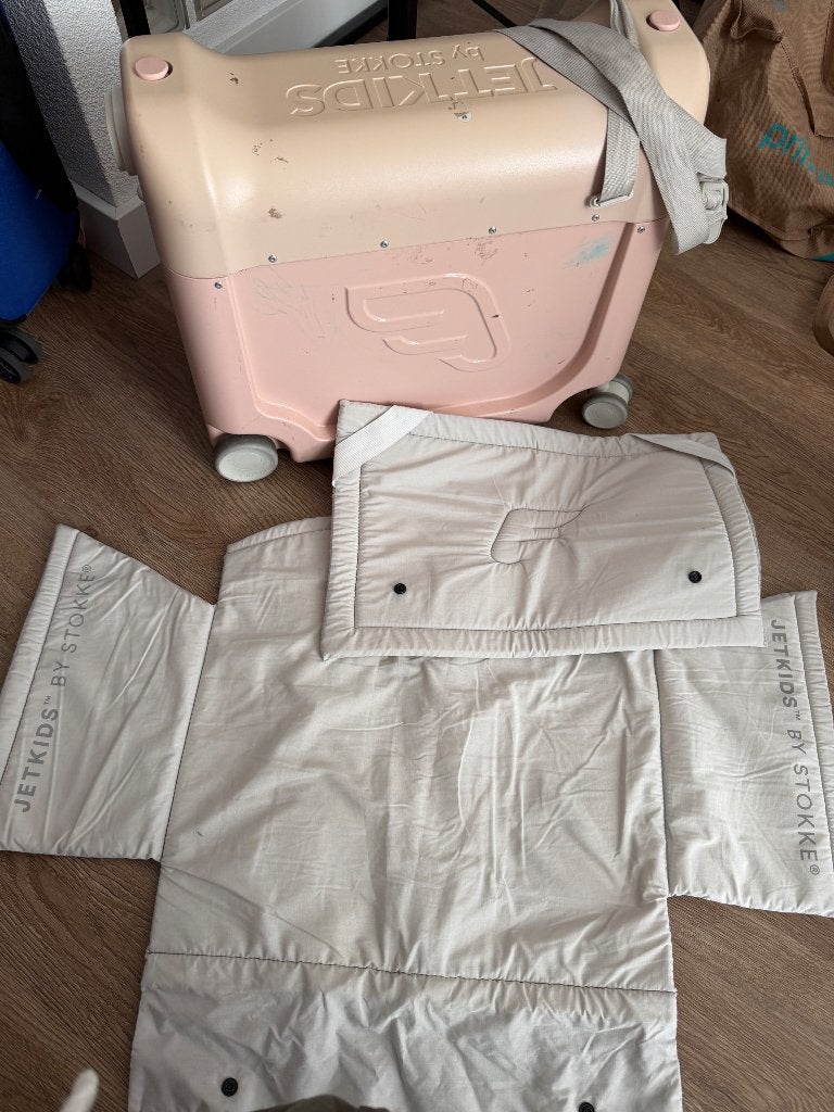 Jetkids stokke kinder koffer/ rij karretje, Gebruikt, Hard kunststof, Wieltjes, Minder dan 50 cm