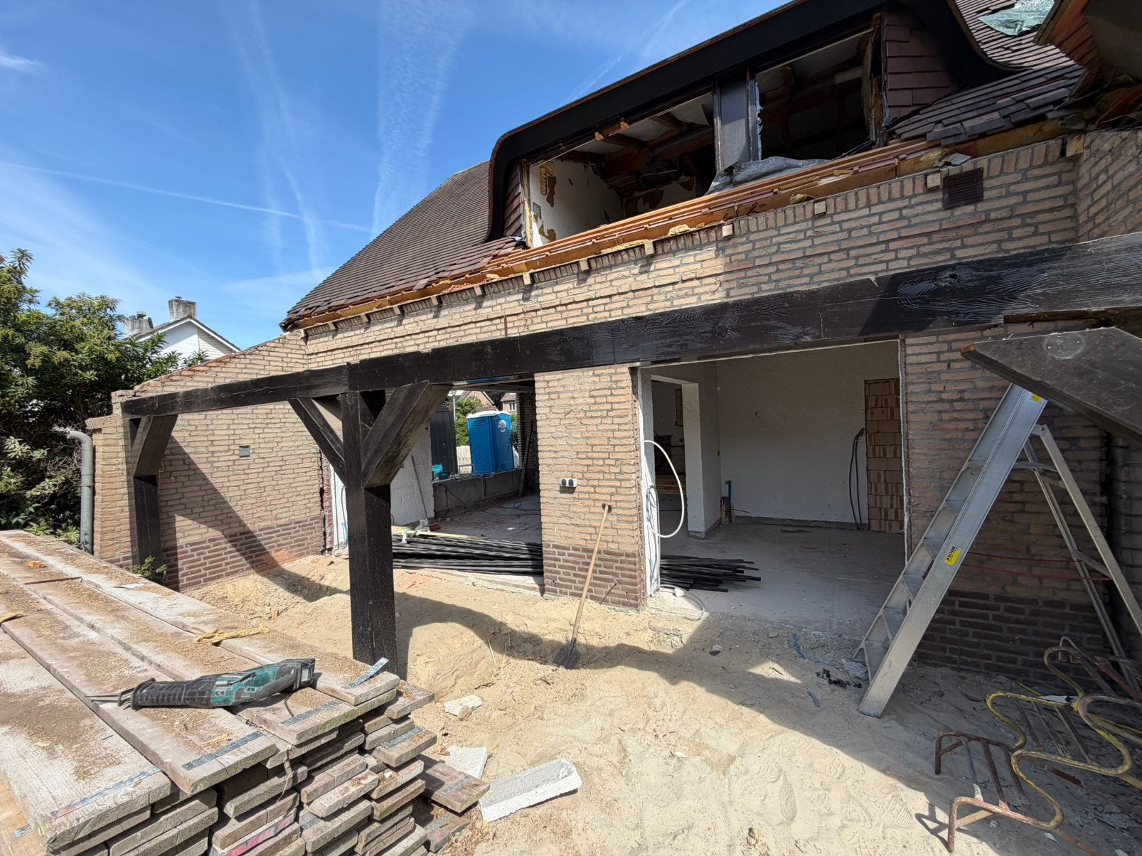 Houten constructiebalken voor veranda of overkapping, Tuin en Terras, Overkappingen, Ophalen, Gebruikt, Veranda