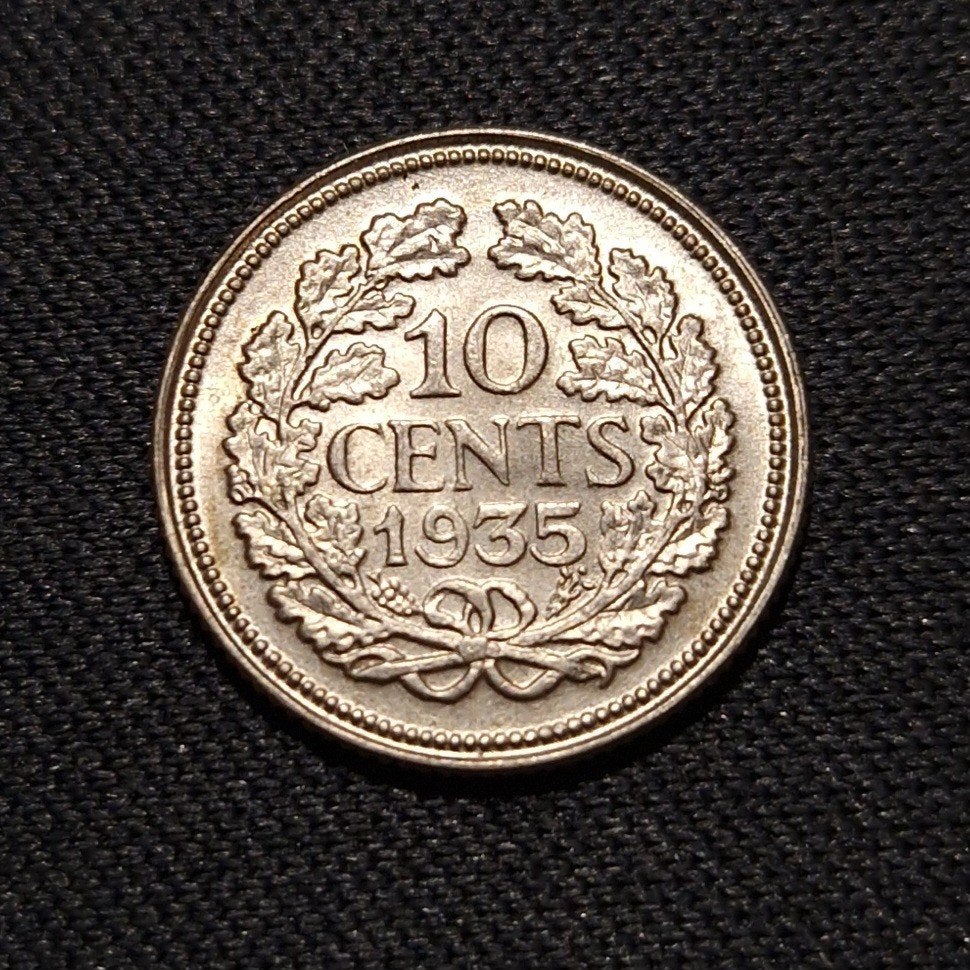 10 cent 1935, Verzenden, Zilver, 10 cent, Koningin Wilhelmina