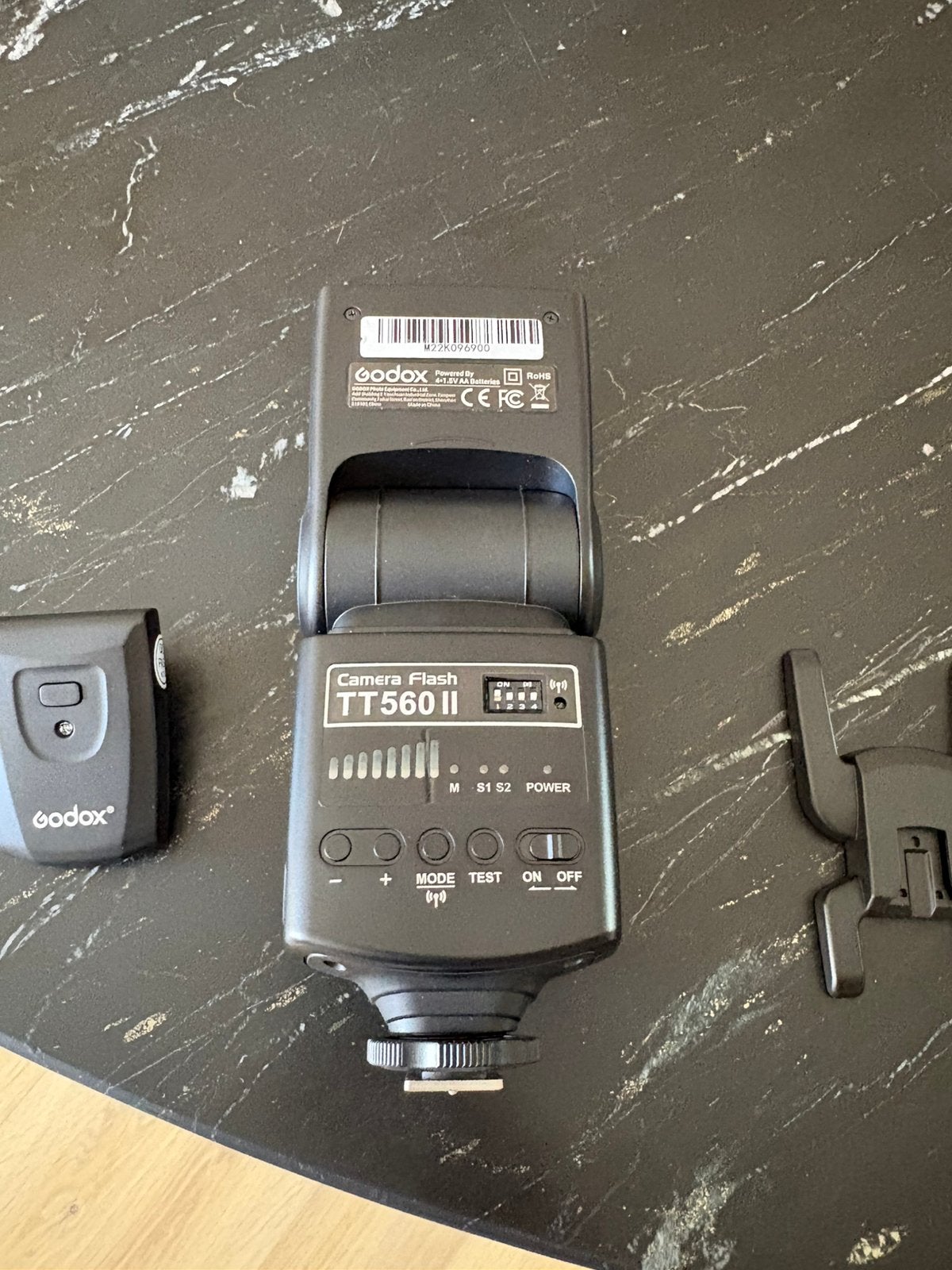 Godox TT560 II Speedlite Flitser + Draadloze Trigger, Ophalen of Verzenden, Zo goed als nieuw, Overige merken, Kantelbaar