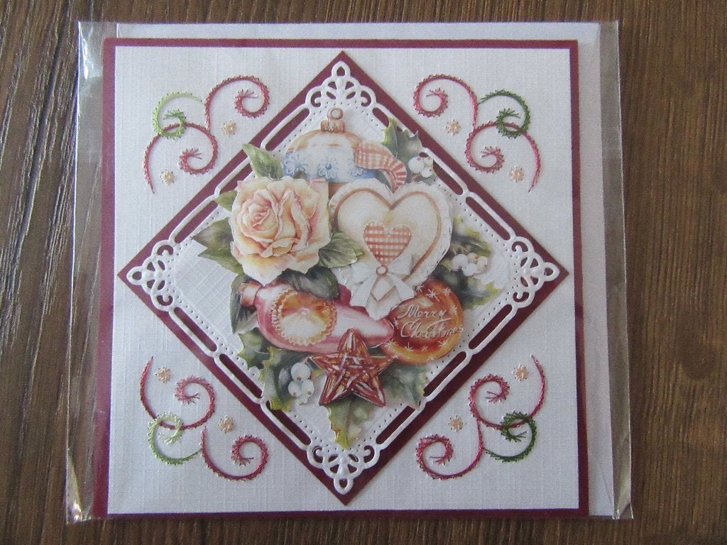 GEBORDUURD LUXE  kerst,,,kaartje  2148, Ophalen of Verzenden, Nieuw, Kerst