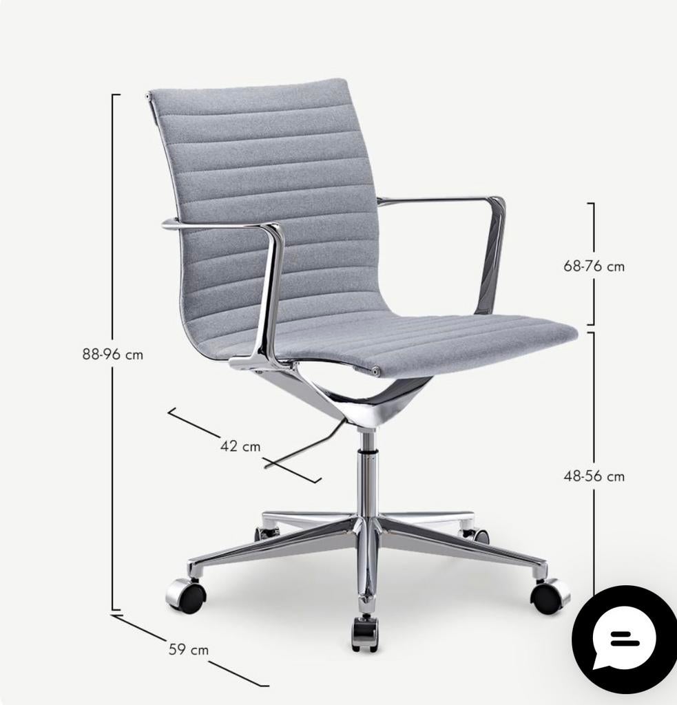 Nieuwe Design Bureaustoel - Lichtgrijs, Ophalen, Onbekend, Nieuw, Onbekend