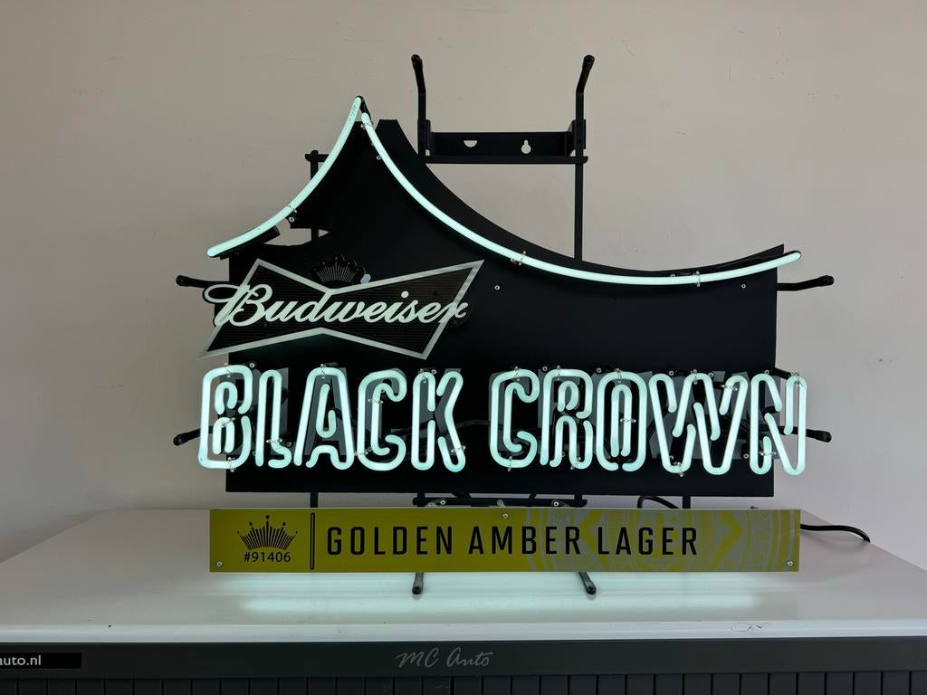 Budweiser oude reclame neon, Verzamelen, Ophalen, Gebruikt, Lichtbak of (neon) lamp