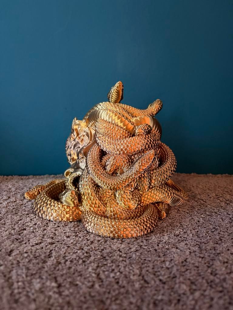 3D Geprinte Gouden Medusa Beeld, Ophalen of Verzenden