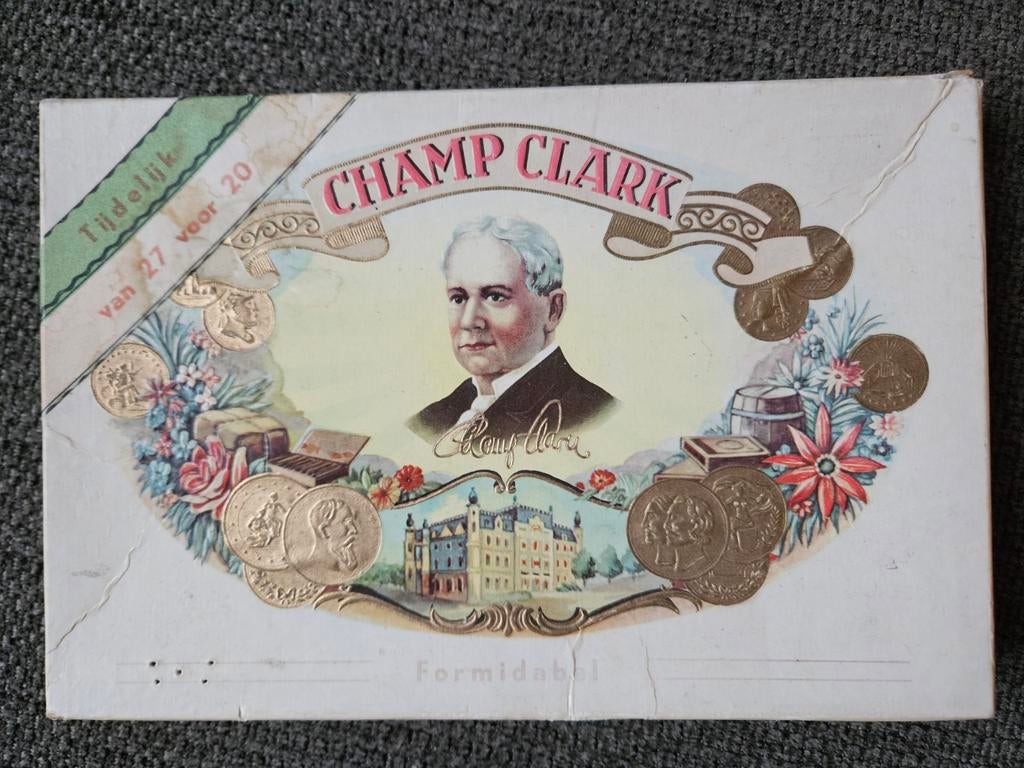 Vintage sigarendoosje Champ Clark, Ophalen of Verzenden, Gebruikt, Tabaksdoos of Verpakking