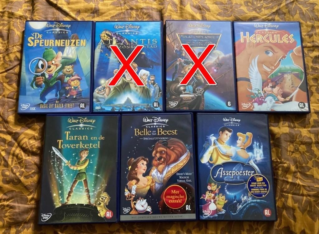 5x Disney DVD, Verzamelen, Ophalen of Verzenden, Overige figuren, Zo goed als nieuw, Overige typen