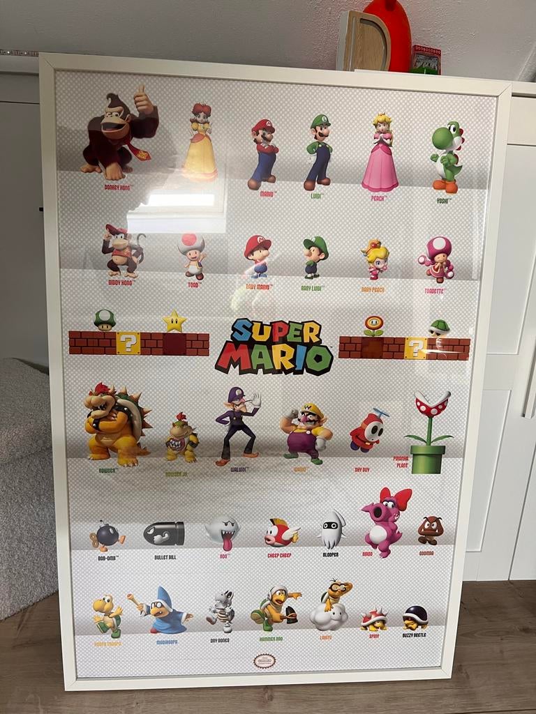 Super Mario Poster met Lijst, Ophalen, Rechthoekig Staand, Met lijst, Zo goed als nieuw