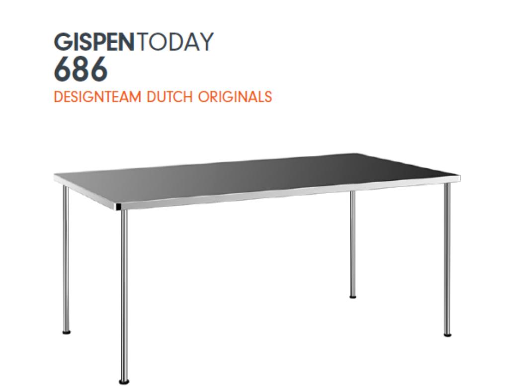 Gispen Today 686 200x90cm Wit Fenix blad Showmodel, Ophalen, 50 tot 100 cm, Metaal, Rechthoekig