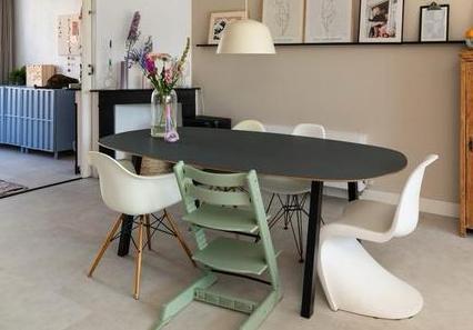 Handgemaakte eettafel ovaal HPL Fenix 220 x 110 hay/muuto, Ophalen, Gebruikt, 100 tot 150 cm, Overige materialen