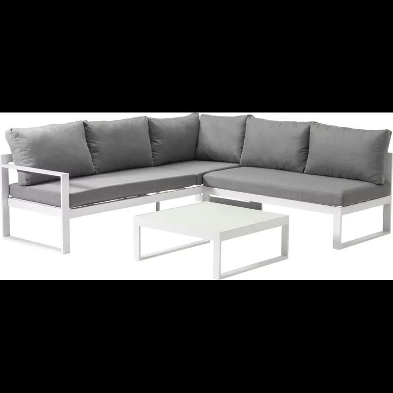 Caldela Loungehoek Aluminium Grijs - Nieuw!, Tuin en Terras, Tuinsets en Loungesets, Ophalen, 5 zitplaatsen, Bank, Loungeset