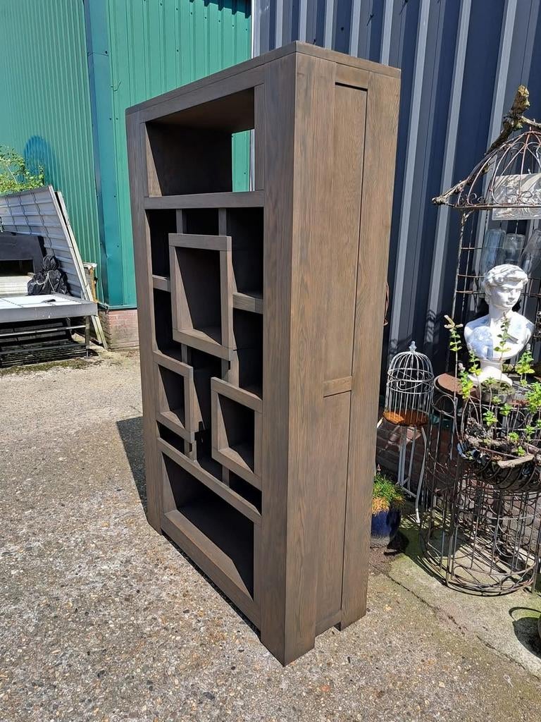 Vintage boekenkast, wandmeubel afm. 100x45cm en 220cm hoog., Ophalen, Zo goed als nieuw, 25 tot 50 cm, 200 cm of meer