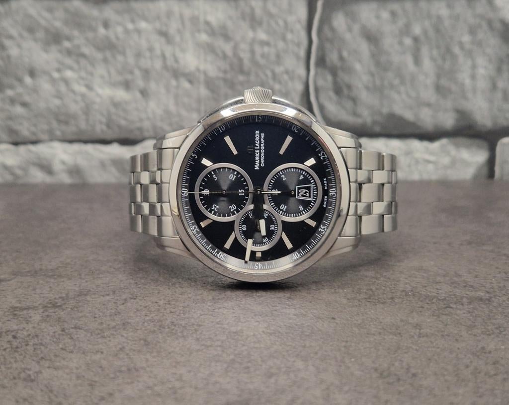 Maurice Lacroix Pontos chronograph, 3 banden, Sieraden, Tassen en Uiterlijk, Horloges | Heren, Gebruikt, Polshorloge, Overige merken