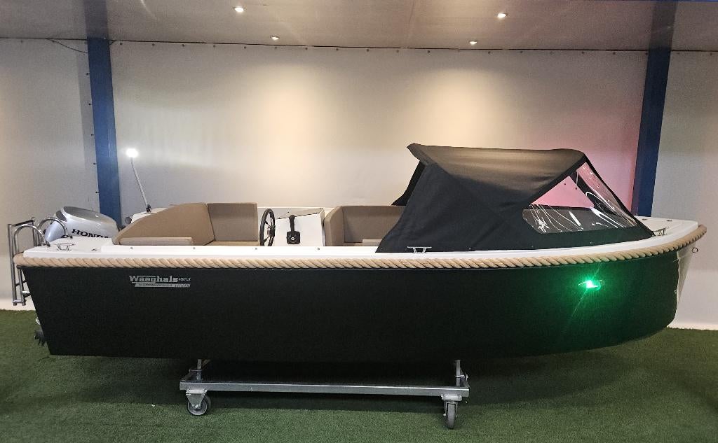 Waeghals 490 sloep vol opties en vaarklaar, Honda 15pk motor