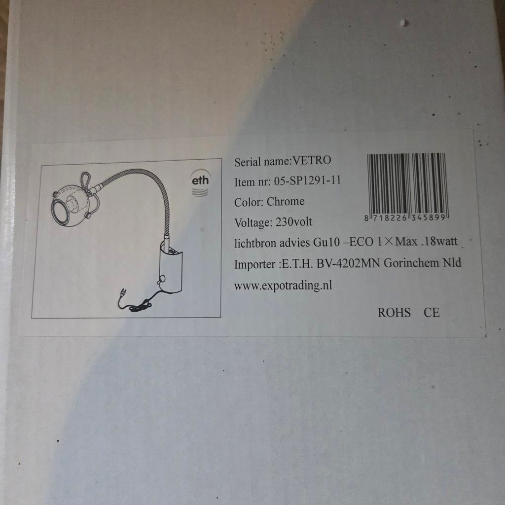 Lees/bedlampje voor aan de wand, Huis en Inrichting, Lampen | Wandlampen, Ophalen of Verzenden, Zo goed als nieuw