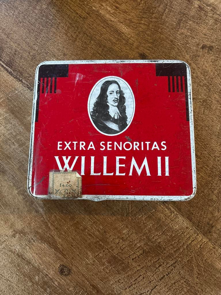 Vintage Willem II Senoritas Blikken Doos, Ophalen of Verzenden, Overige figuren, Gebruikt, Overige typen