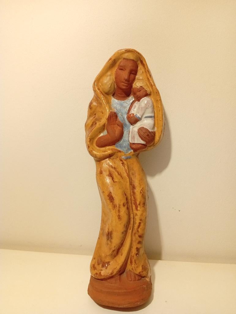 Mariabeeld Tegelsche keramiek handwerk, Antiek en Kunst, Ophalen of Verzenden