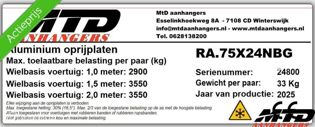✅️ AANBIEDING! ✅️ oprijplaten rijplaten 3500kg Hapert Henra, Auto diversen, Aanhangwagen-onderdelen, Ophalen, Nieuw
