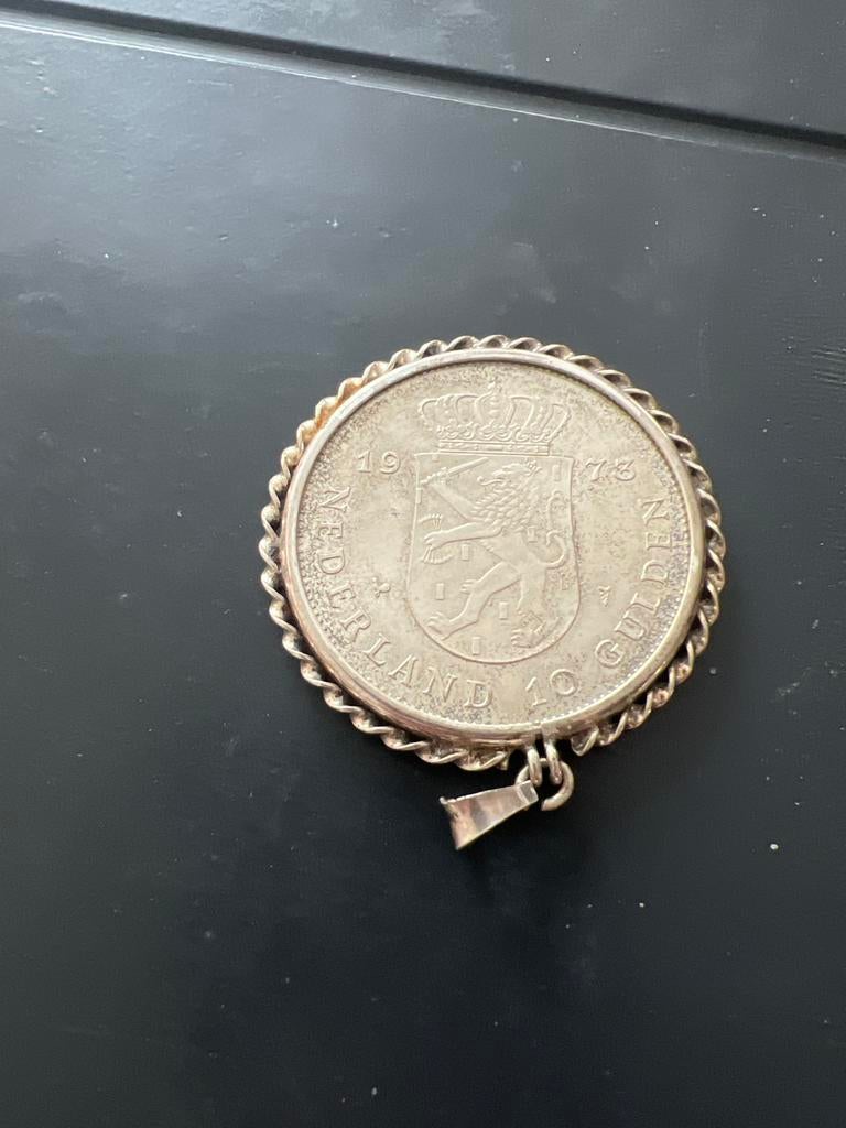 Zilveren tientje als hanger, Postzegels en Munten, Munten | Nederland, Koningin Juliana, Zilver, Ophalen of Verzenden, Losse munt