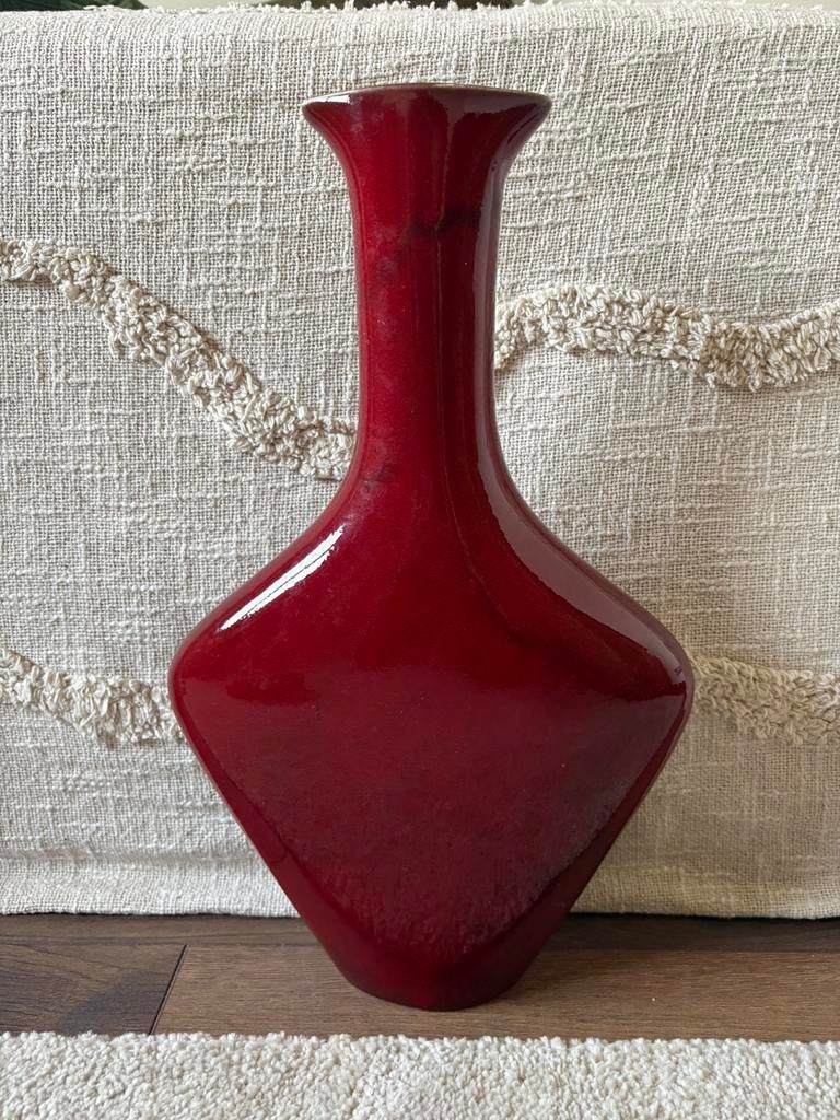 Vintage keramische vaas rood – jaren 60, Ophalen
