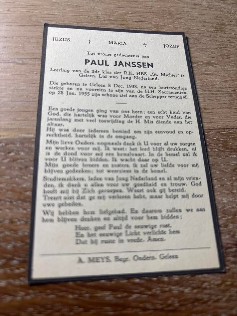Janssen Paul 1938 Geleen 1955 - 28347, Ophalen of Verzenden