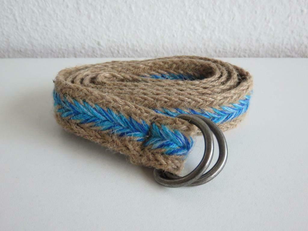 Jute riem ceintuur natuurkleur met een blauwe streep maat 36, Kleding | Dames, Riemen en Ceinturen, Minder dan 3 cm, 80 tot 90 cm