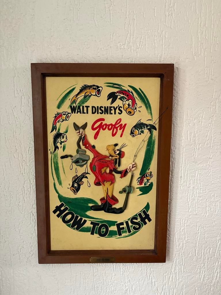 Goofy 'How to Fish' 3D Wanddecoratie - Kazama Disney, Ophalen of Verzenden, Gebruikt