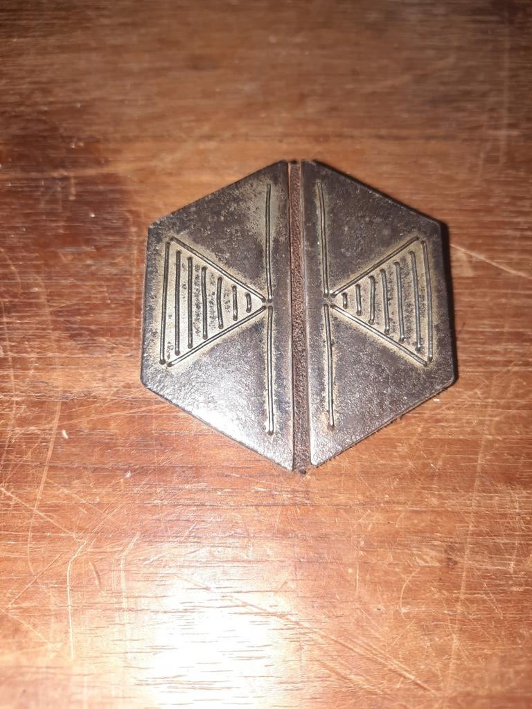 Vintage Reversspeld met Geometrisch Design, Ophalen of Verzenden, Met patroon, Gedragen, Onbekend
